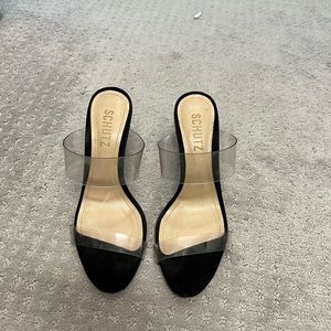 Great condition. Schutz Arielle clear heels. Size 5.5.